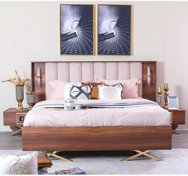 Danube Home Dolores King Size (180X200Cm) Bed Frame | Strong And Sturdy Modern Design Wooden Double Bed Furniture | Quiet & Comfortable Bed |Made In Turkey - Brown - Image 2