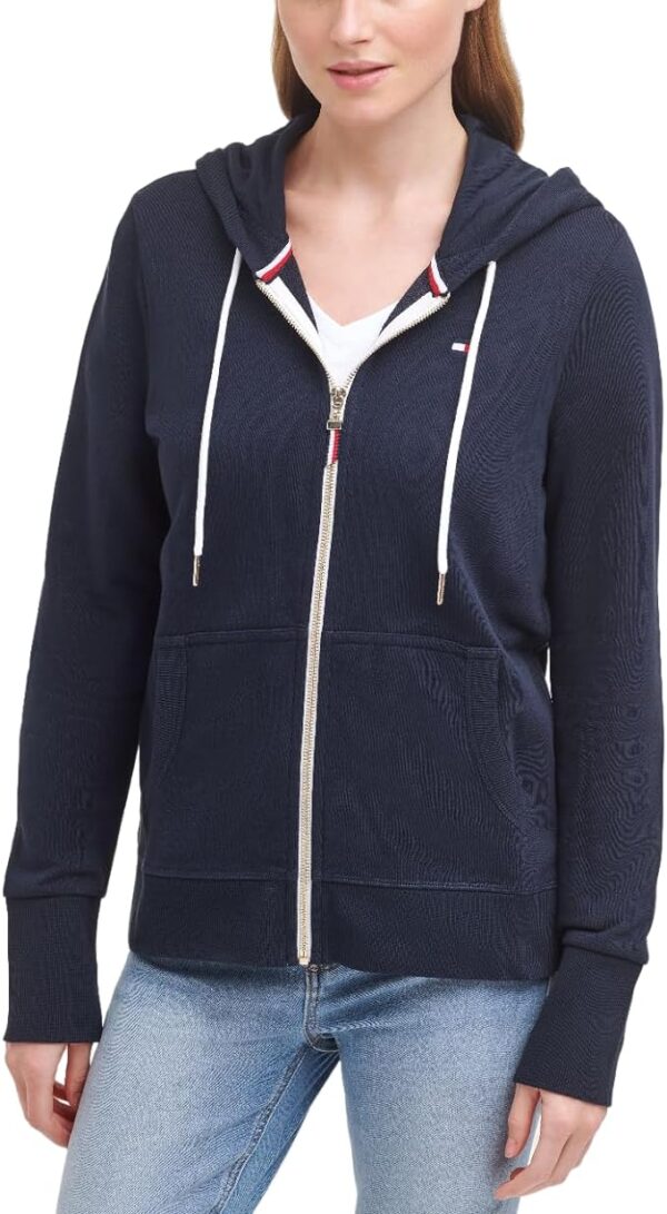 Tommy Hilfiger women's FRENCH TERRY ZIP HOODIE - SOLID French Terry Zip Hoodie