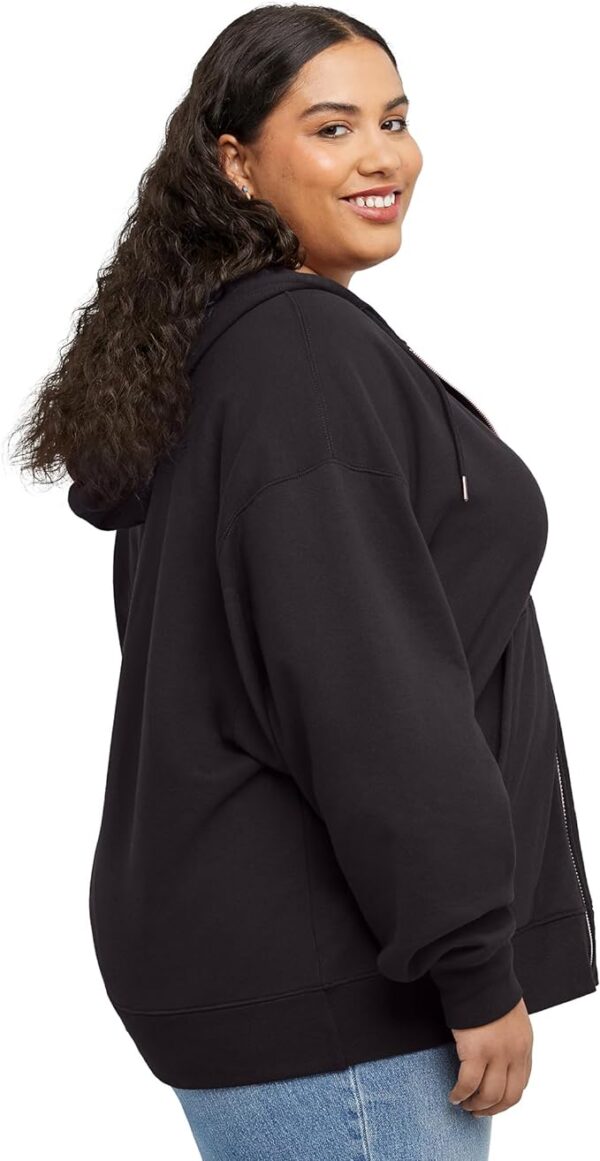 Hanes Women's Originals Plus Size Hoodie, Midweight Zip Hooded Sweatshirt - Image 3