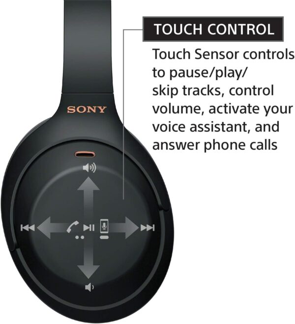 Sony WH-1000XM4 Wireless Industry Leading Noise Canceling Overhead Headphones with Mic for Phone-Call and Alexa Voice Control, Black - Image 5