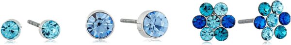 GUESS "Basic" Blue Stone Mini Trio Set Stud Earrings