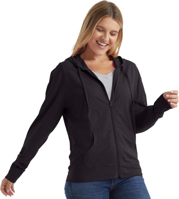 Hanes Women's Jersey Full Zip Hoodie - Image 3