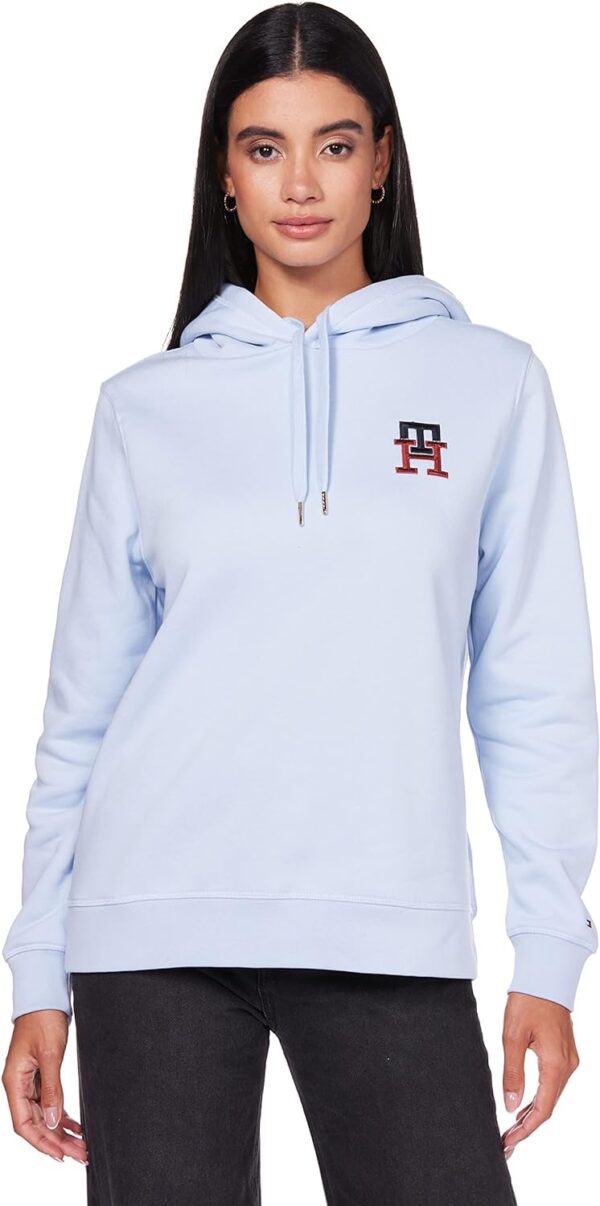 Tommy Hilfiger Women's REG MONOGRAM EMB Pullover Hoody