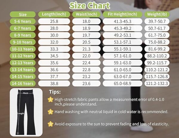 Girls' Leggings Cross Flare Pants with Pockets Black Soft Stretchy High Waisted Pants for Kids Child Yoga Dance - Image 4