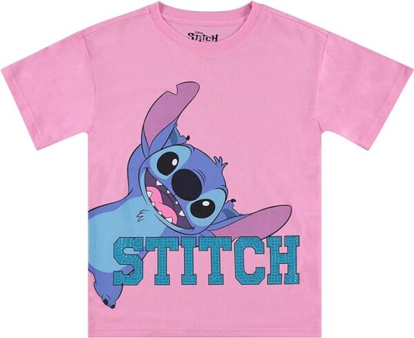 Disney Lilo and Stitch Girls Short Sleeve T-Shirt- Stitch Girls Tee Sizes 4-16