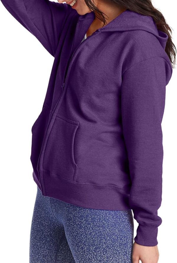 Hanes Women's EcoSmart Full-Zip Fleece Hoodie, Zip-Up Hooded Sweatshirt For Women - Image 4