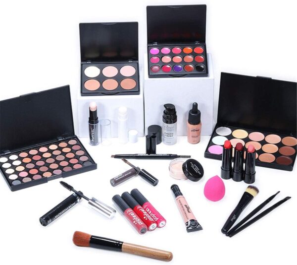 RoseFlower 24Pcs Make-up Cosmetic All in One Set Multi-purpose Beauty Kit with Gift Bag - Highly Pigmented Makeup Palette Combination Lip Face Eyebrow Eye Make Up Brush Items for Essential Starter #01 - Image 5