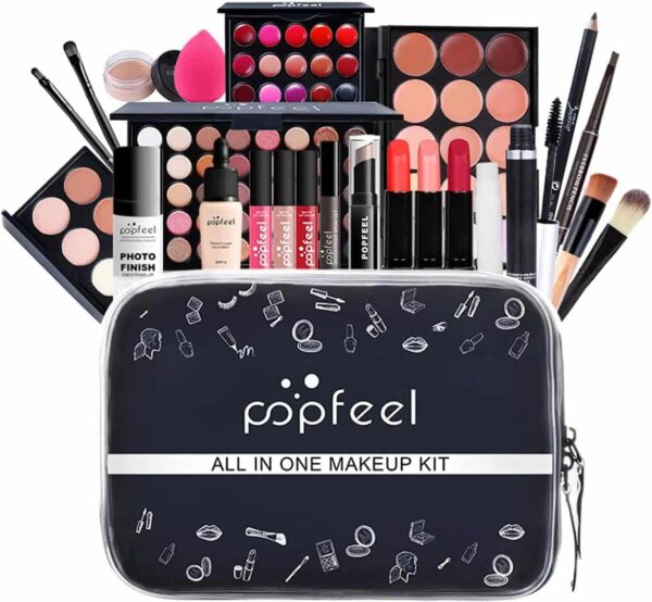 RoseFlower 24Pcs Make-up Cosmetic All in One Set Multi-purpose Beauty Kit with Gift Bag - Highly Pigmented Makeup Palette Combination Lip Face Eyebrow Eye Make Up Brush Items for Essential Starter #01 - Image 2