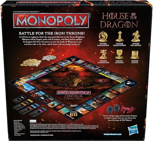 Monopoly House of the Dragon Edition Board Game | Based on the Hit TV Series | Ages 17 and Up | 2 to 6 Players | Strategy Games (Amazon Exclusive) - Image 3